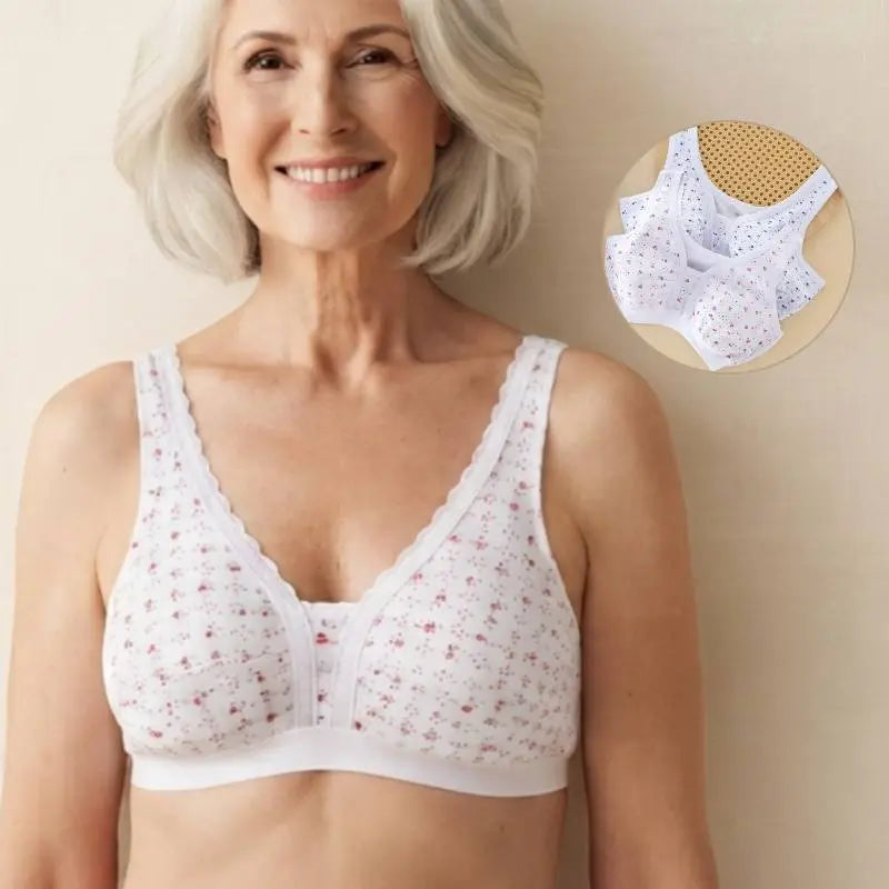✅【Set od 4】Grudnjaci od čistog pamuka za majke srednjih godina (plus size) - udobni i prozračni