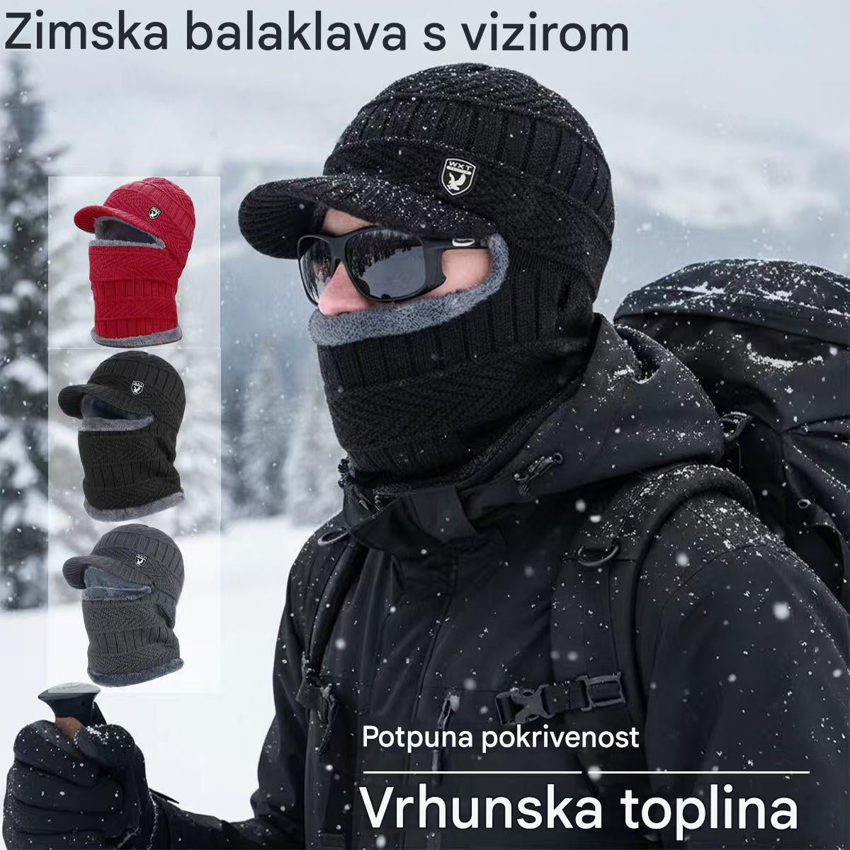 🔥 🧢💥Jednodijelna debela vunena kapa, otporna na vjetar, za vanjsku upotrebu.