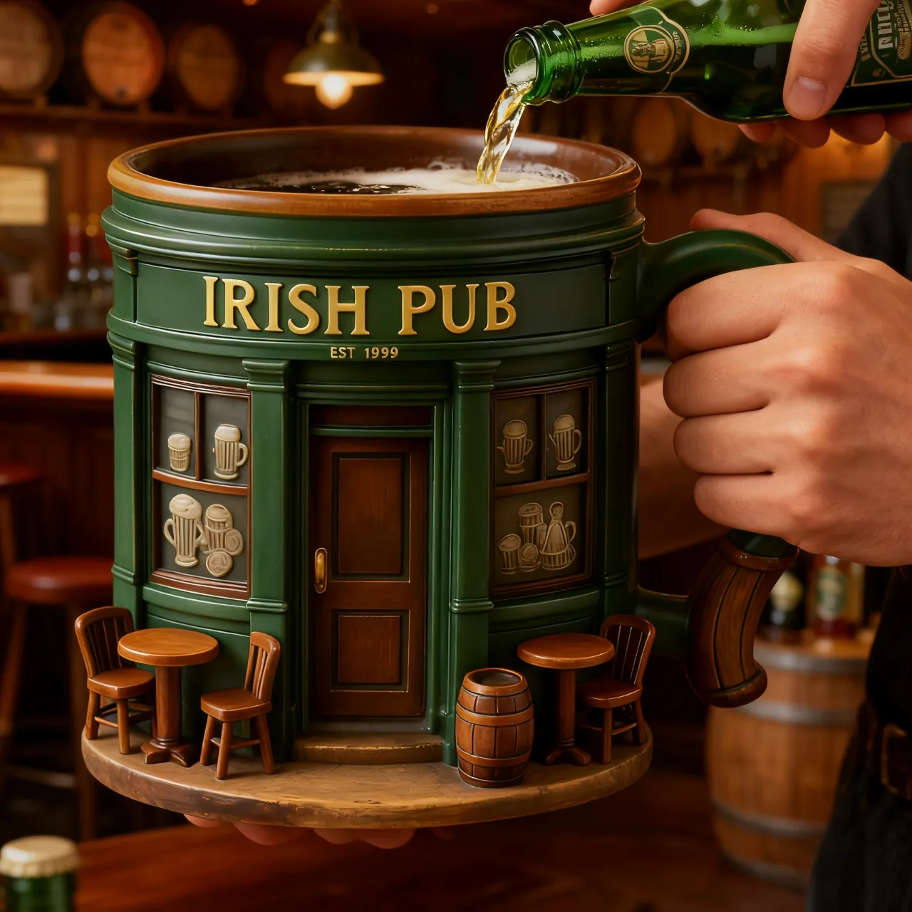 🍻Kubek 3D w kształcie irlandzkiego pubu