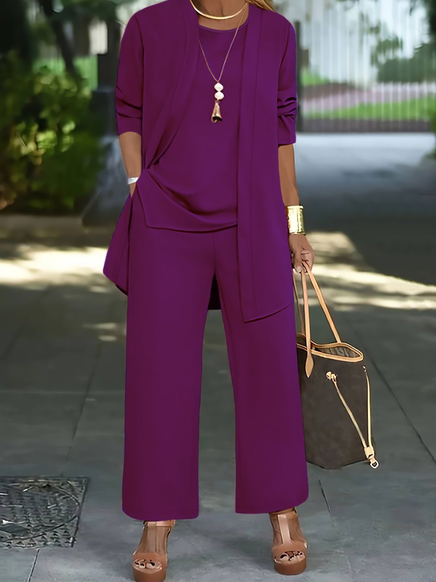 🧥【S-5XL】 Ograničena ponuda: 50% popusta  Elegantni ženski set od tri dijela širokog kroja🍂