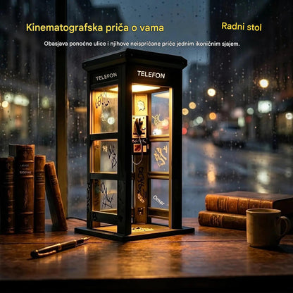 ✨⏰ LIMITIRANO IZDANJE Vintage ambijentalna lampa u obliku telefonske govornice: Nostalgičan dizajn s toplim ambijentalnim svjetlom 💡📞
