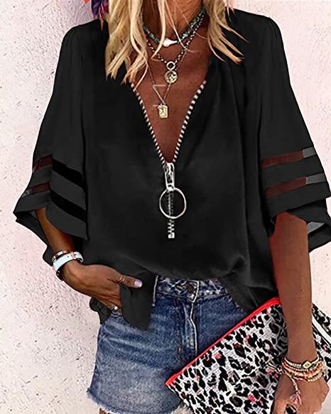 【S-2XL】Tops de gasa casuales para mujer