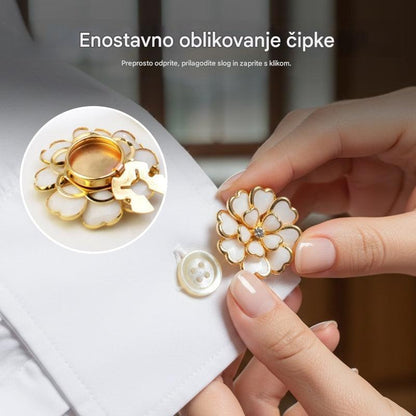 💎Kupite 2, dobite 2 gratis🌺 Gumbi za srajce z emajliranim okrasjem, okraski iz starinskih bronastih kamnov, prevleke za gumbe, broške in manšetni gumbi.