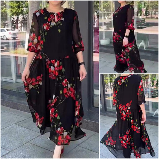 🔥🔥【S-5XL】🍁2025 Wiosna i Lato Nowa sukienka z nadrukiem retro