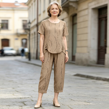 【S-6XL】Udoban i elegantan ženski dvodijelni set - mekana majica kratkih rukava i hlače, široki kroj pogodan za različite tipove tijela.