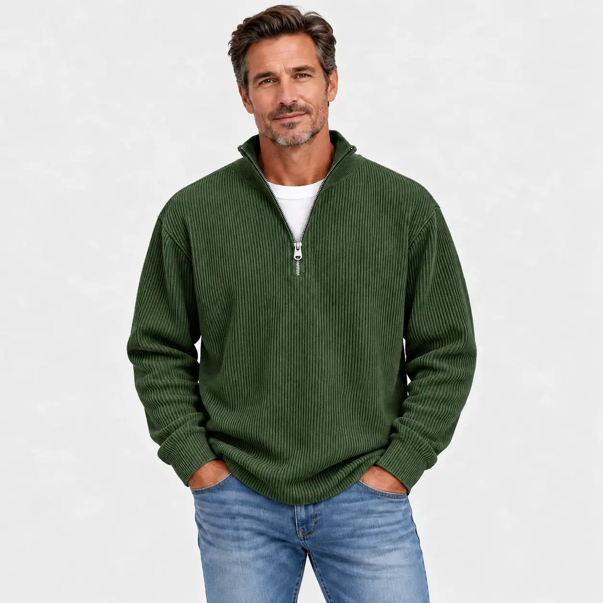 Nueva sudadera para hombre con cuello alzado, otoño/invierno