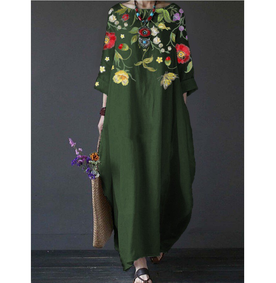 【S-5XL】Rochie cu imprimeu lejer