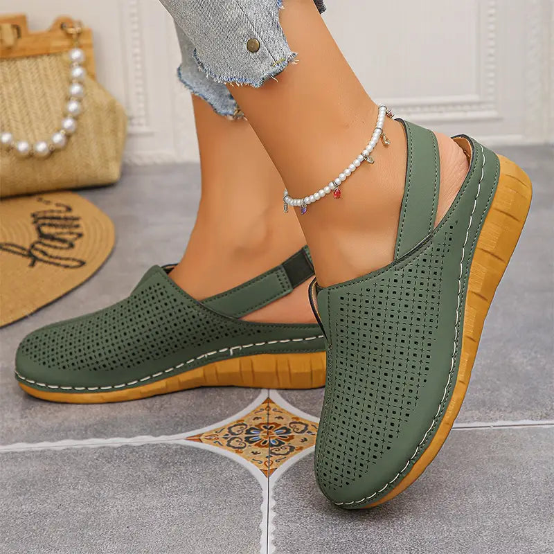 Ljetne cipele od prave kože 2026: Slip-On dizajn s udobnom platformom, prozračni perforirani uzorak za van (veličine 36-43) 🌿👡