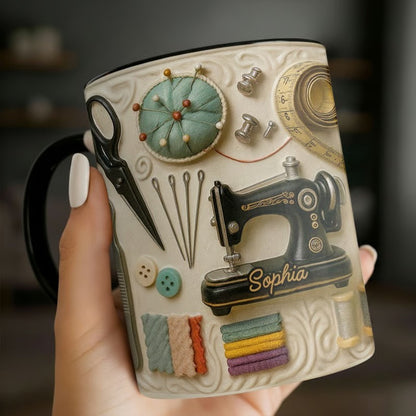 🧵☕Šalica s temom šivanja - savršen poklon za kreativne duše koje se bave šivanjem
