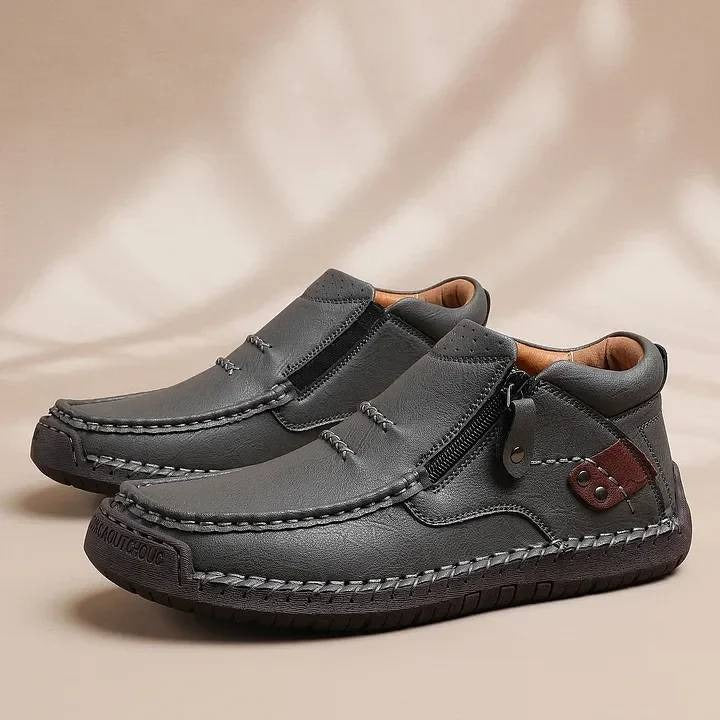 👞【Veľkosti 38-48】Pánske kožené čižmy, ručne vyrobené z vysoko kvalitnej kože, protišmykové, s podporou klenby.