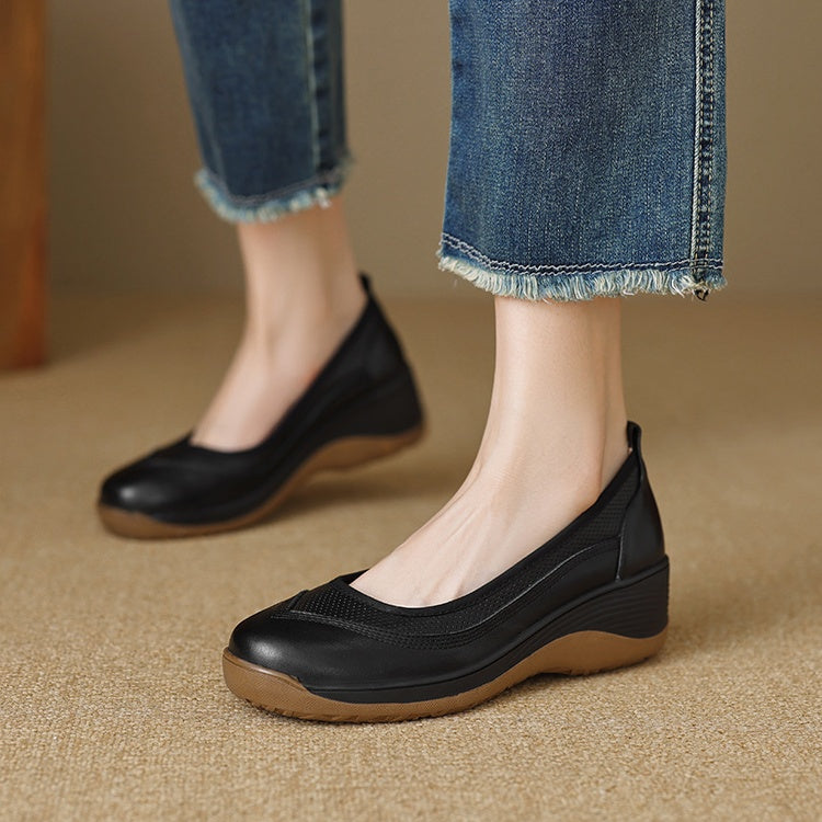 ✨👟【35-40】Retro mokasine s debelim potplatom, mekom kožom i okruglim vrhom