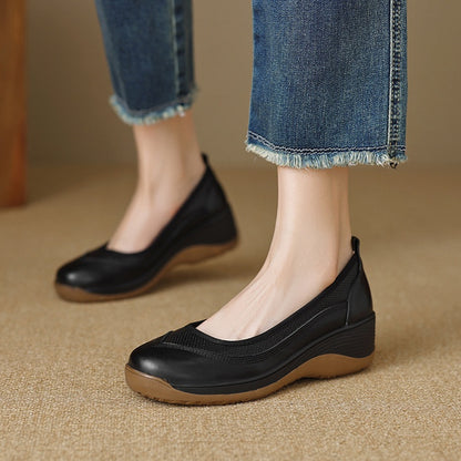 ✨👟【35-40】Retro mokasine s debelim potplatom, mekom kožom i okruglim vrhom