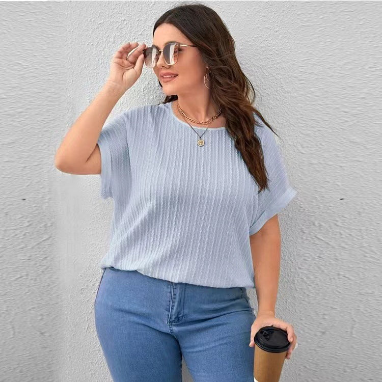 👚Nova ljetna plus size jednobojna majica kratkih rukava, prozračna i nije zagušljiva