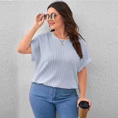👚Nova ljetna plus size jednobojna majica kratkih rukava, prozračna i nije zagušljiva