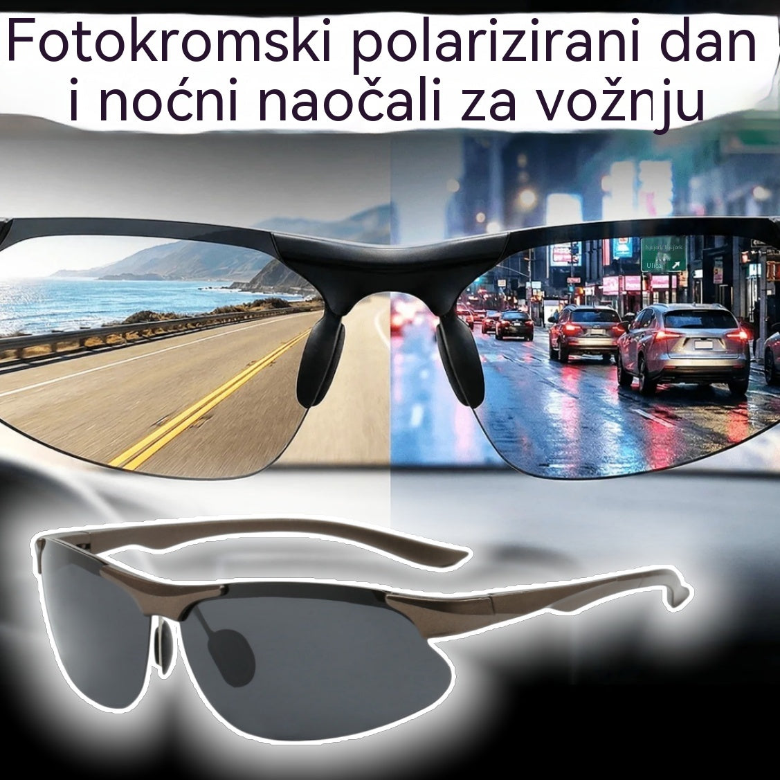 💥🕶️ Polarizirane fotokromatske naočale za vožnju danju i noću 🚗