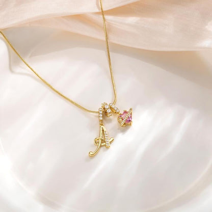 💖Kup 1, otrzymaj 1 gratis✨Stylowy naszyjnik z literą i wzorem serca🎀