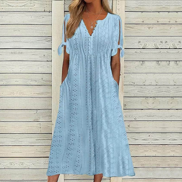 👗【S-5XL】Mekana pamučna jednobojna haljina - udobna i svestrana, savršena za svakodnevno nošenje
