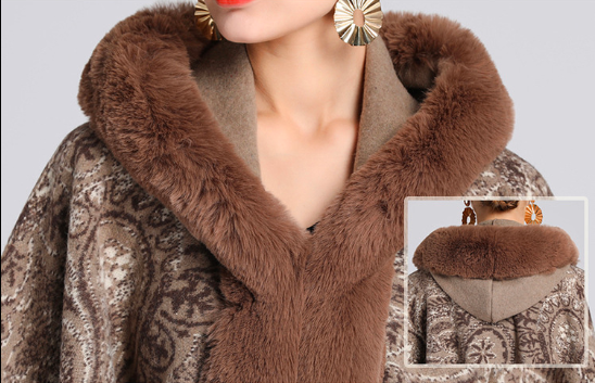 【40-85kg】2025 Jesienno-zimowa nowa, oversize'owa tweedowa kurtka z kapturem i szalowym kołnierzem