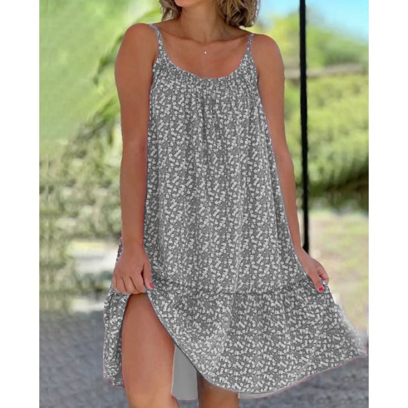 👗👗[S-5XL] 🥰2025 Ležerna i udobna haljina s cvjetnim uzorkom na kamisol