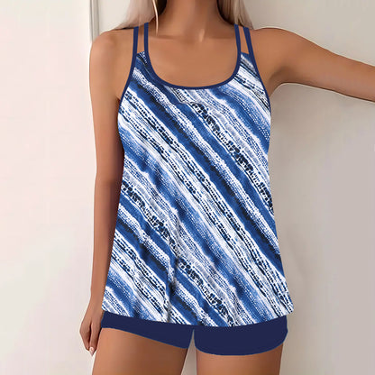 【S-5XL】Conjunto de traje de baño de dos piezas para mujeres de tallas grandes, corte holgado, perfecto para las vacaciones.