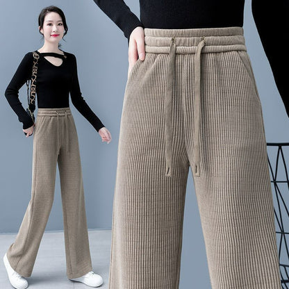 🔥【M-3XL】Νέο βελούδινο casual παντελόνι με φαρδιά μπατζάκια, πολύ άνετο στη χρήση.