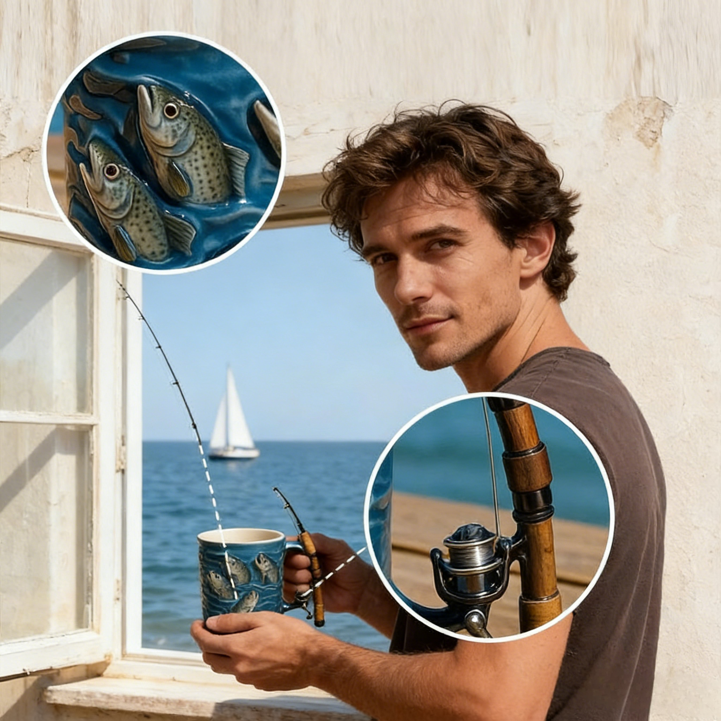 🎣☕Kreatywna kubek do rybołówstwa z żywicy – prezent dla miłośników rybołówstwa