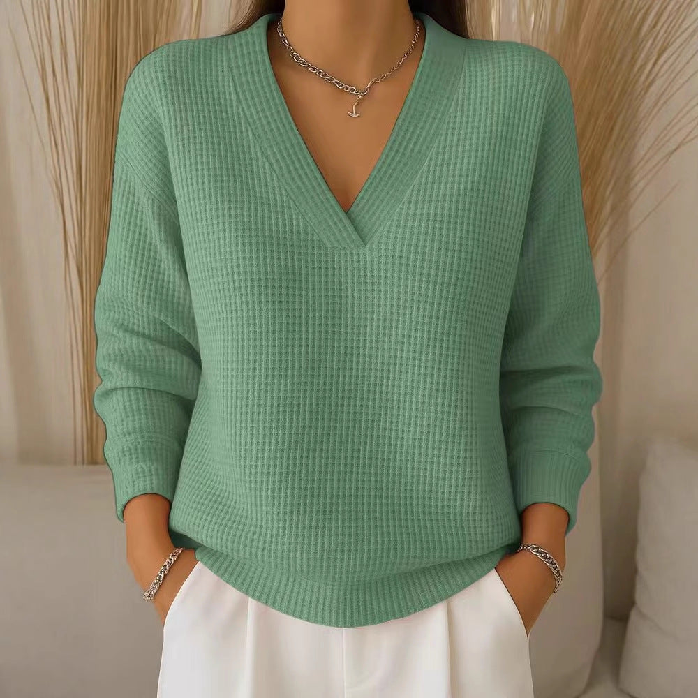 🔥【S-3XL】Elegantna in udobna ženska bluza z V-izrezom