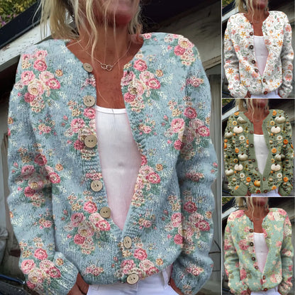🌸🌸【50% popust】【S-5XL】Ženski kardigan z digitalnim potiskom v retro slogu