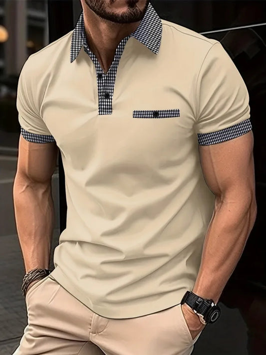 💥Promocja na 2025 rok💥👔【S-3XL】Letnia męska bluza polo z guzikami i blokiem kolorów