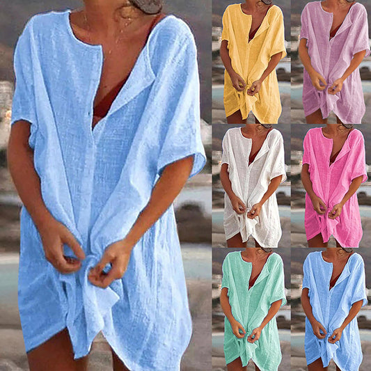 ❤️🧡💛💚💙💜【S-5XL】Nowe damskie koszule codzienne długie kolorowe ✅Czysty kolor i prostota ✅Wygodne i oddychające