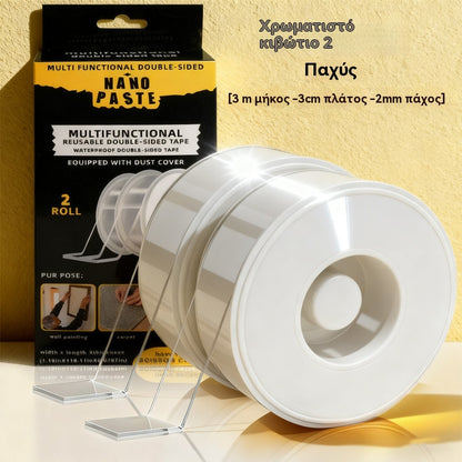 💧【2 volumena】Dvostrana nano-ljepljiva traka, visoke viskoznosti, prozirna akrilna traka, vodootporna, otporna na prašinu