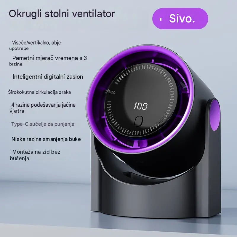 🧊🍃Novi stolni ventilator bez lopatica u obliku turbine (montaža na zid)