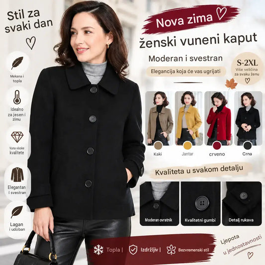 💕【S-2XL】 Novi ležerni ženski vuneni kaput – moderan i svestran