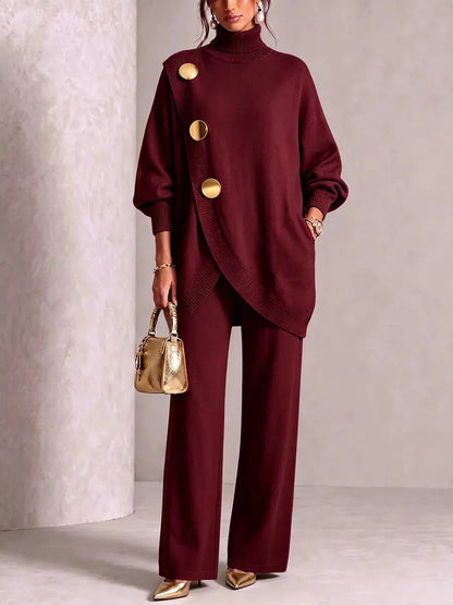 ✨🔥 U pola cijene + besplatna dostava 🚚💕 Elegantan ženski komplet: dolčevita i hlače širokih nogavica — Udobno i moderno 👗