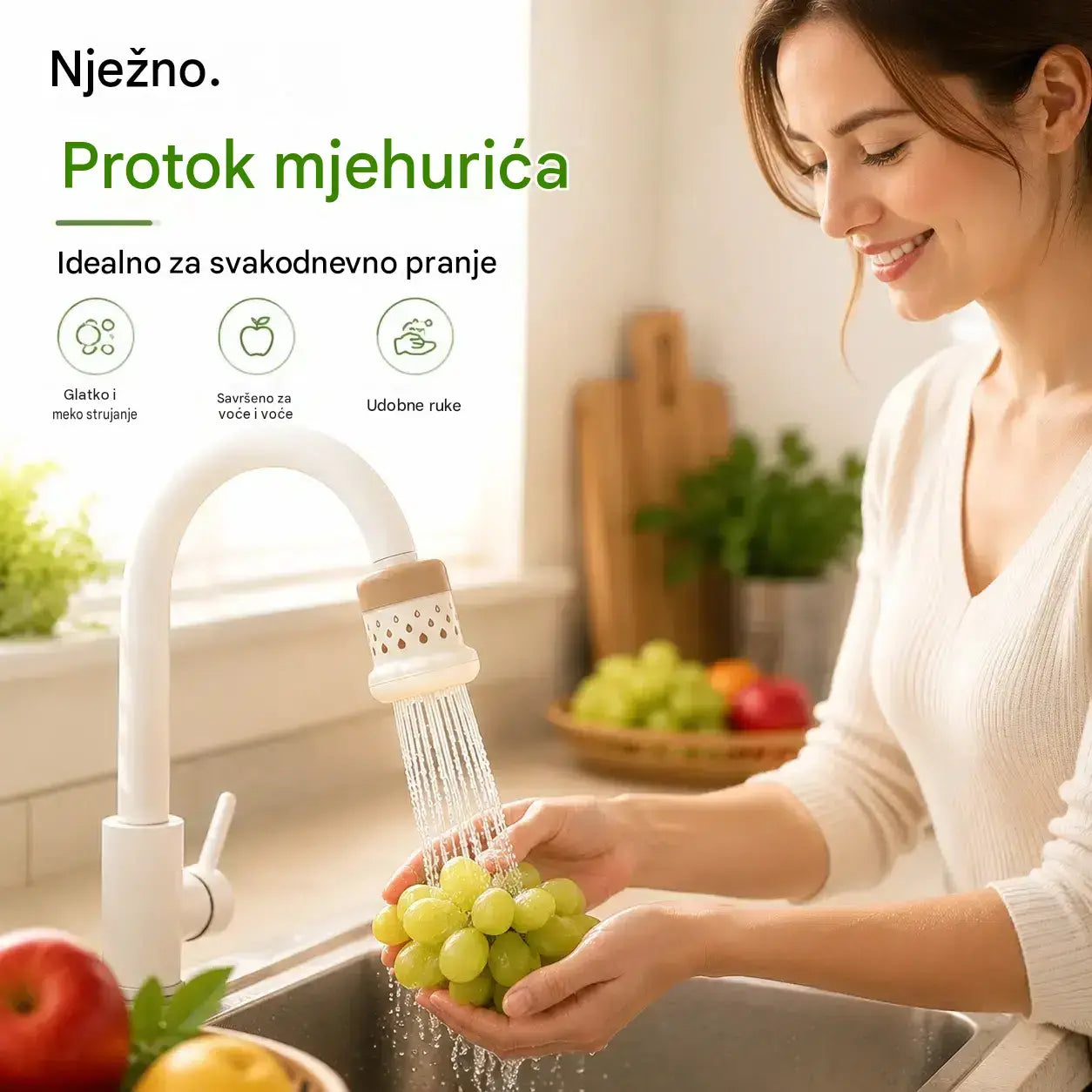 💦 Filter za slavinu bez prskanja -360° – Uštedite vodu i perite bolje
