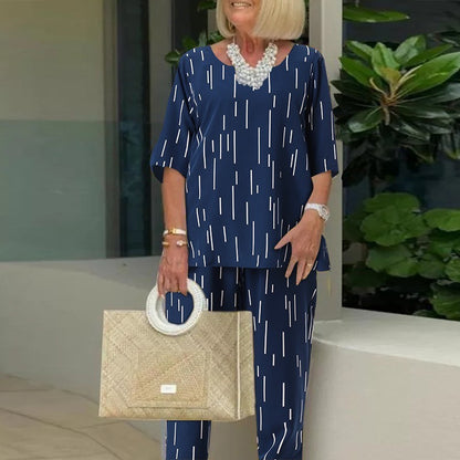 🔥✨【Mânecă scurtă + Pantaloni】👚👖【S-5XL】Costum de damă nou, de înaltă calitate, la modă, casual, confortabil, de vară 2025