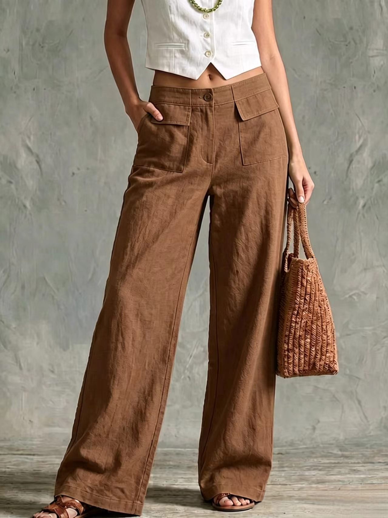 【S-3XL】Ženske široke hlače od pamuka i lana, ležerne👖✨