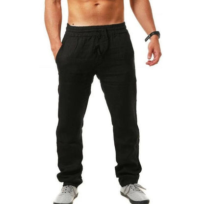 😍👖【S-4XL】💥2025 nove ljetne muške ležerne sportske hlače velike veličine, široka verzija prozračnog materijala od pamuka i lana