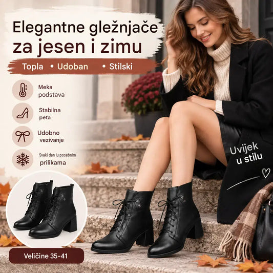 【35-41】Nove ženske gležnjače u stilu „Martensica” za jesen/zimu, izrađene od prave kože s protukliznim potplatom; dostupne u dvije varijante: s podstavom od kašmira ili bez nje.