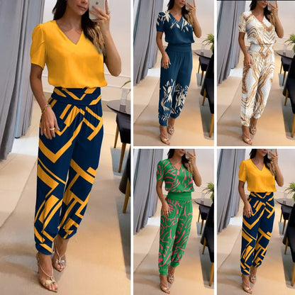 ✨💕【top+hlače】Žensko ležerno dvodijelno odijelo s printom