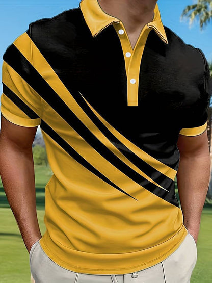 🔥 NOVI TREND! [S-6XL] Muška uska 3D prugasta polo majica | Osnovni ležeran stil ⚡
