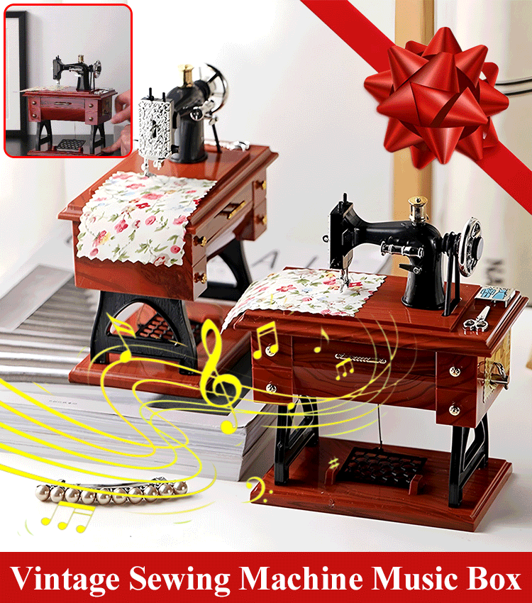 🎁🎵Mini retro glazbena kutija u obliku šivaćeg stroja