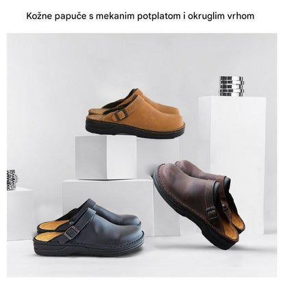 🥇🔥✨[39-48] 😎Papuci din piele cu talpa moale 
