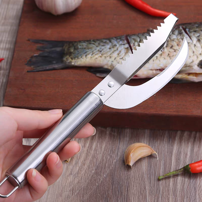 🍲🐟【Oferta 2-częściowa】Wielofunkcyjny nóż ze stali nierdzewnej do skutecznego skrobania łusek ryb