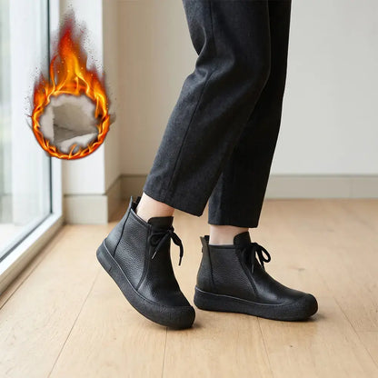✨【Veličine 35–40】Ženske tople gležnjače od prave kože – model na vezanje, dostupne u više boja🥰