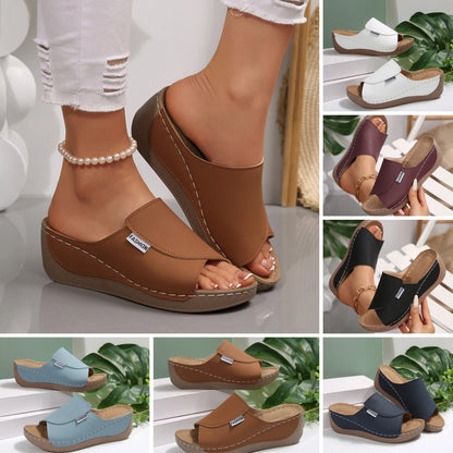 🔥👡【36-43】Sandalias de mujer modernas fabricadas en piel auténtica con suela suave y gruesa del año 2025.