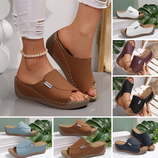 🔥👡【36-43】Sandalias de mujer modernas fabricadas en piel auténtica con suela suave y gruesa del año 2025.