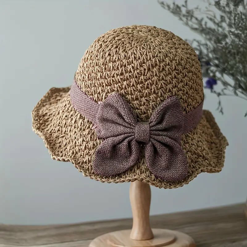 🎀 50% POPUSTA 👒 | Retro slamnati šešir s mašnom – sklopivi i prozračan za ljeto