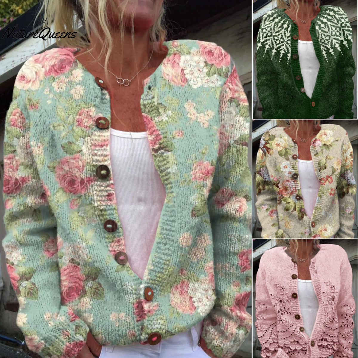 🌸🌸【50% popust】【S-5XL】Ženski kardigan z digitalnim potiskom v retro slogu