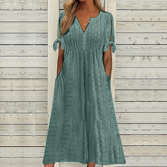 👗【S-5XL】 Jednostavna i izvrsna jednobojna haljina